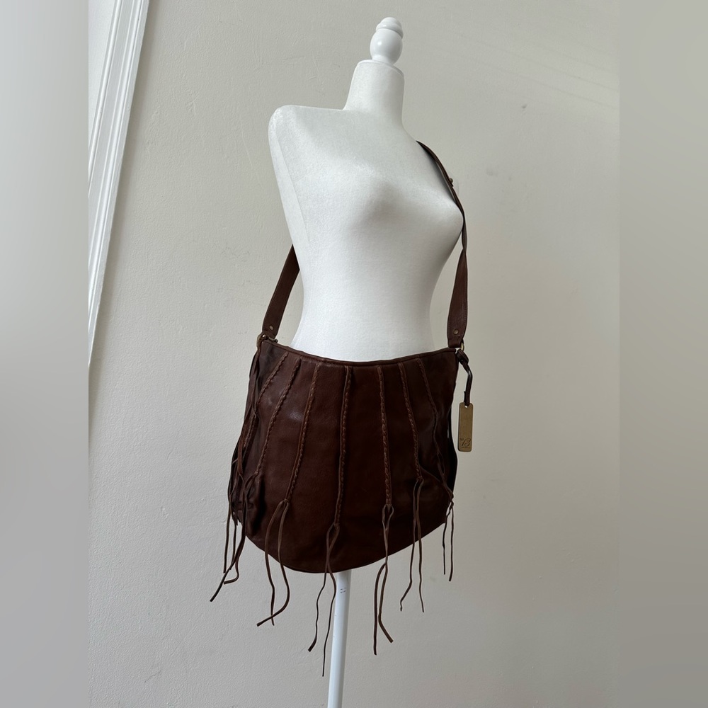 Botkier Leather Boho Crossbody Shoulder Strap Brown Bag